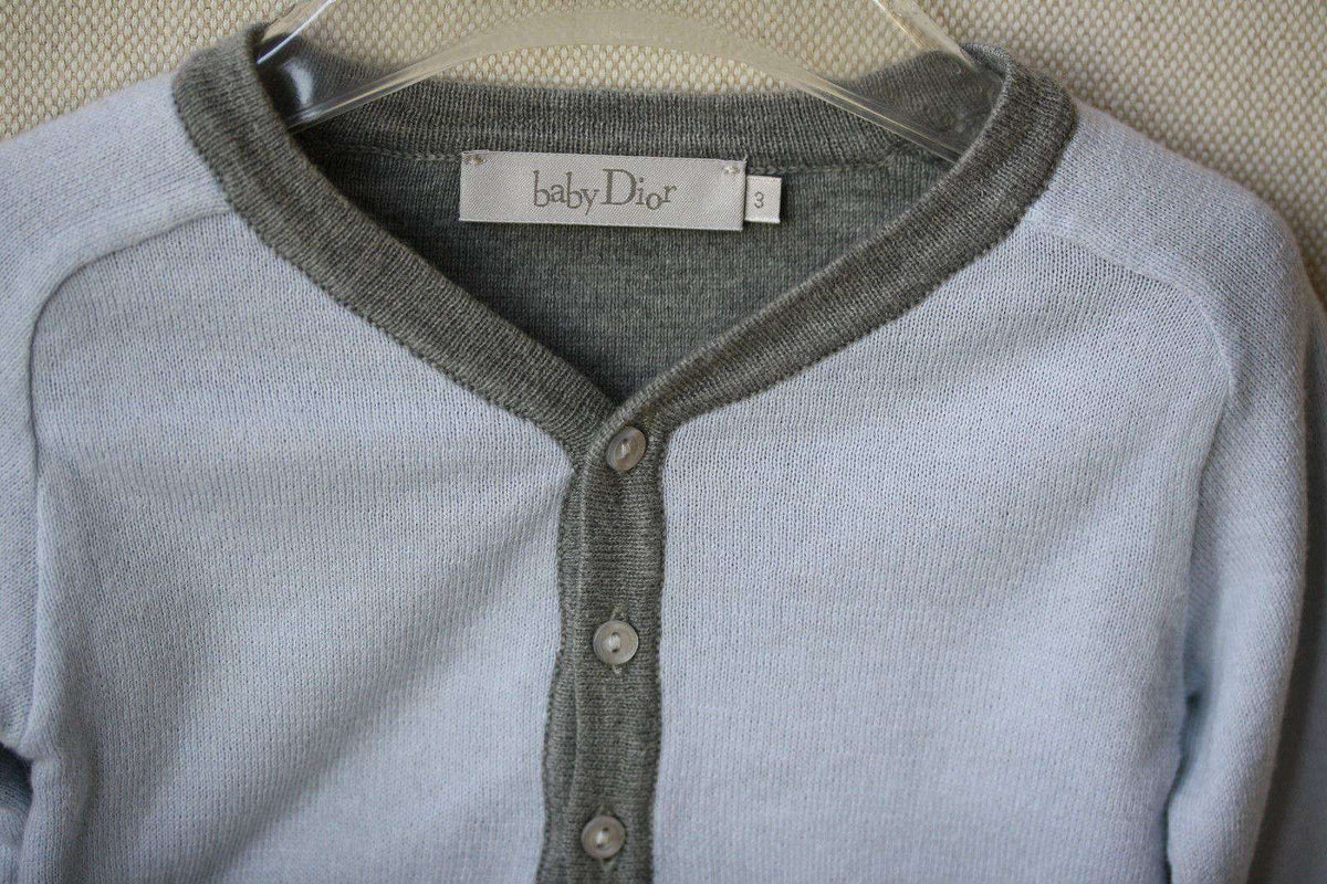 BABY DIOR BLUE CASHMERE BLEND CARDIGAN AND TROUSERS OUTFIT 3 MONTHS