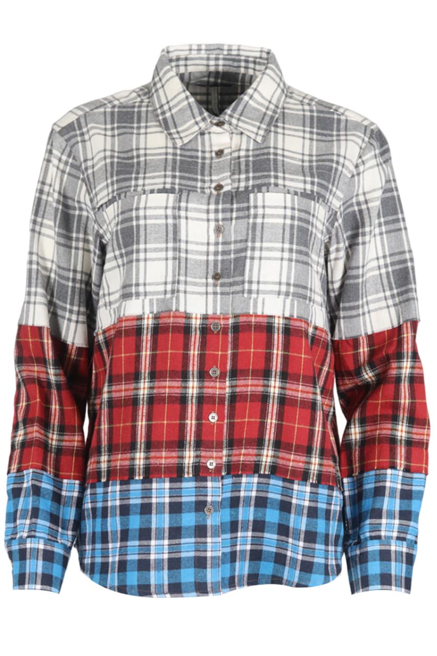 ONE TEASPOON CHECKED COTTON BLEND SHIRT SMALL