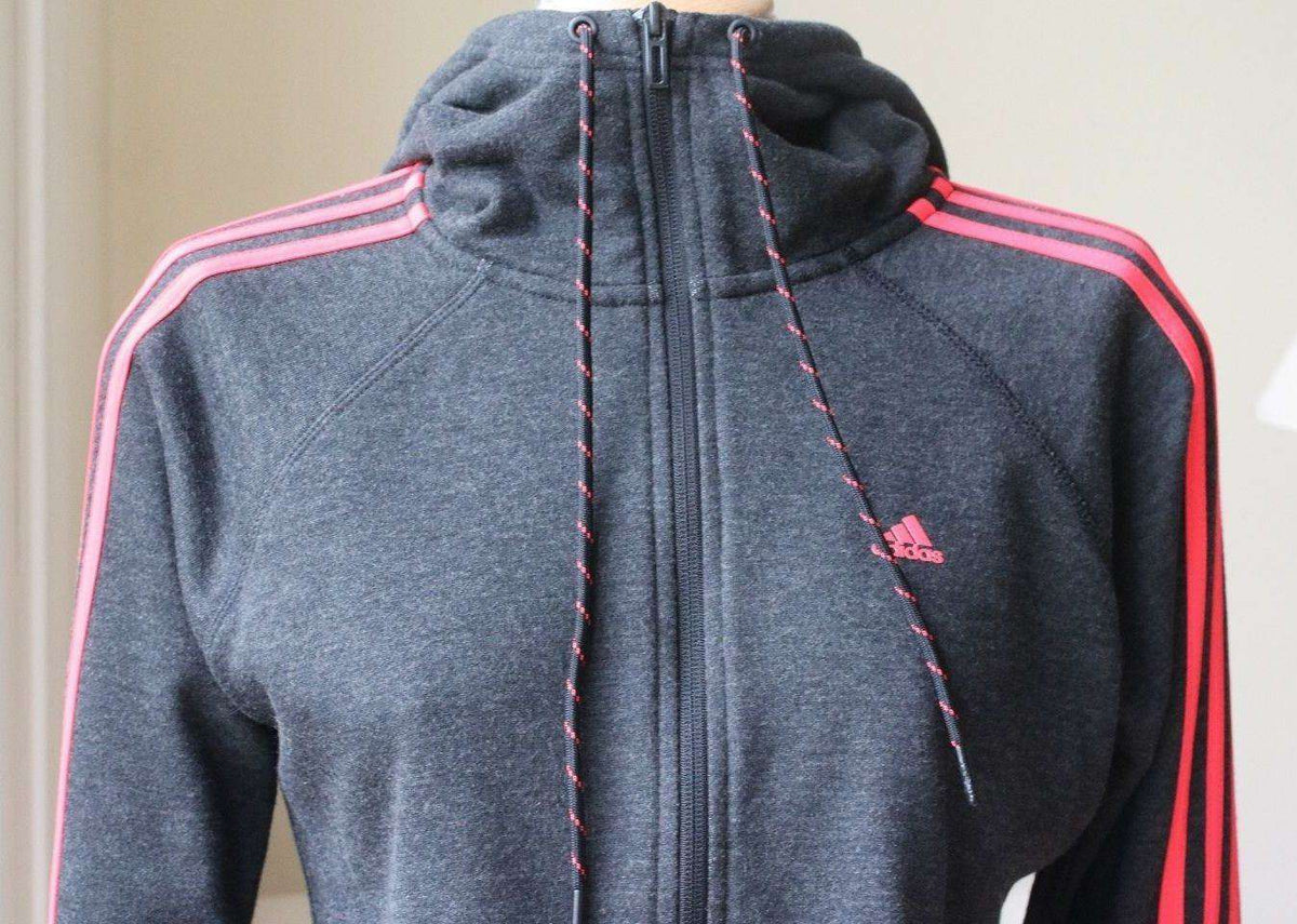 ADIDAS ESSENTIALS 3-STRIPES ZIP-UP HOODED JACKET SMALL
