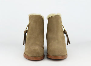 SEE BY CHLOE SHEARLING LINED SUEDE ANKLE BOOTS EU 38.5 UK 5.5 US 8.5