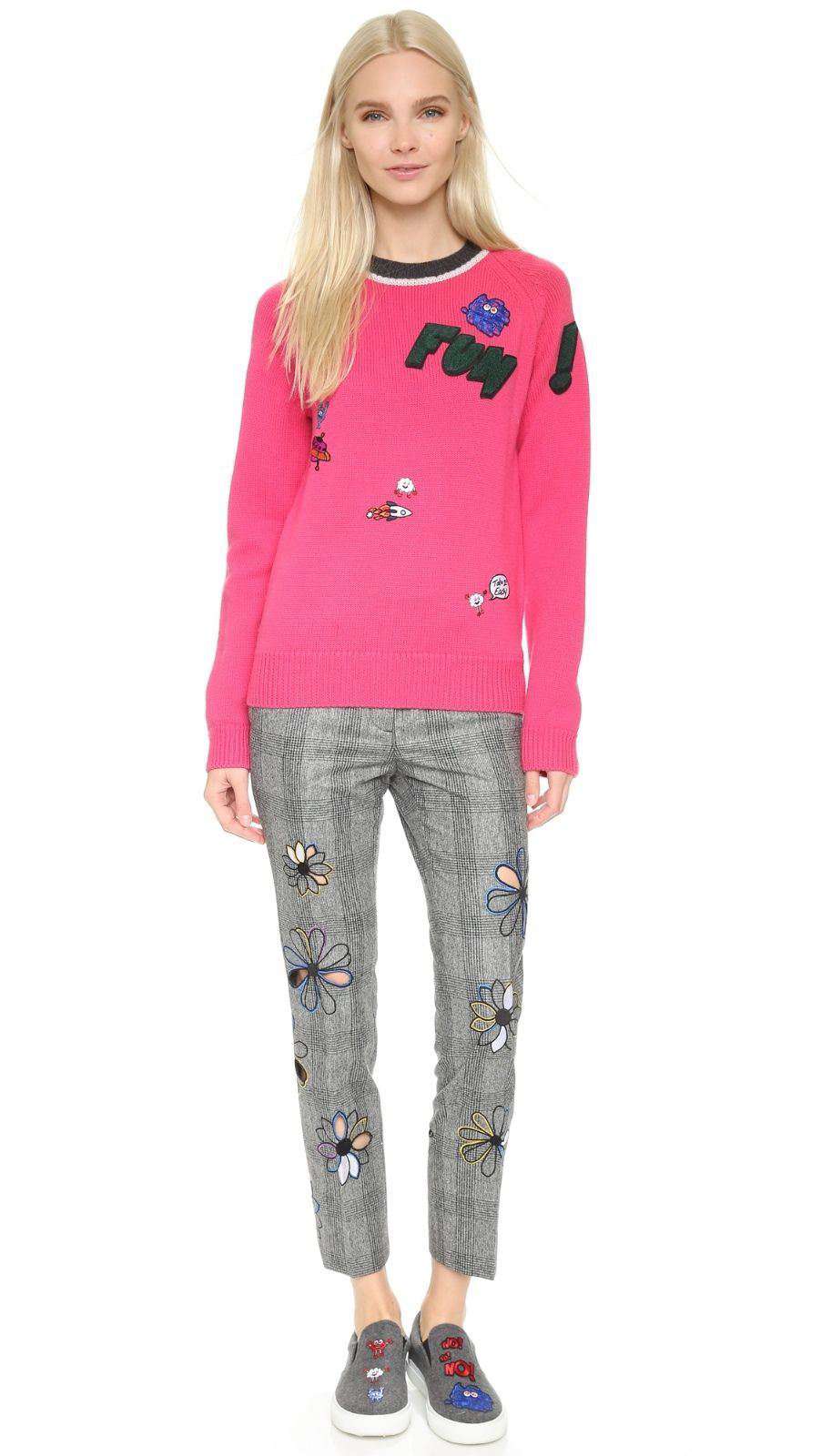 MIRA MIKATI FUN PATCHED SWEATER SMALL