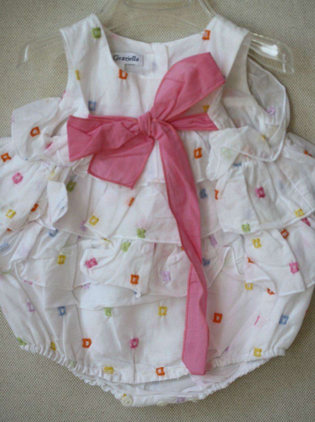 BABY GRAZIELLA WHITE ROMPER 3 MONTHS