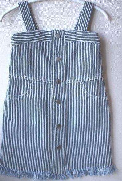 STELLA MCCARTNEY KIDS BABY DENIM STRIPED WHITE DRESS 3 YEARS