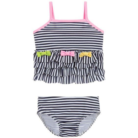 KATE MACK KIDS GIRLS STRIPE TANKINI 6 YEARS