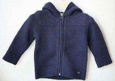 BABY DIOR NAVY WOOL HOODED JUMPER 3 MONTHS