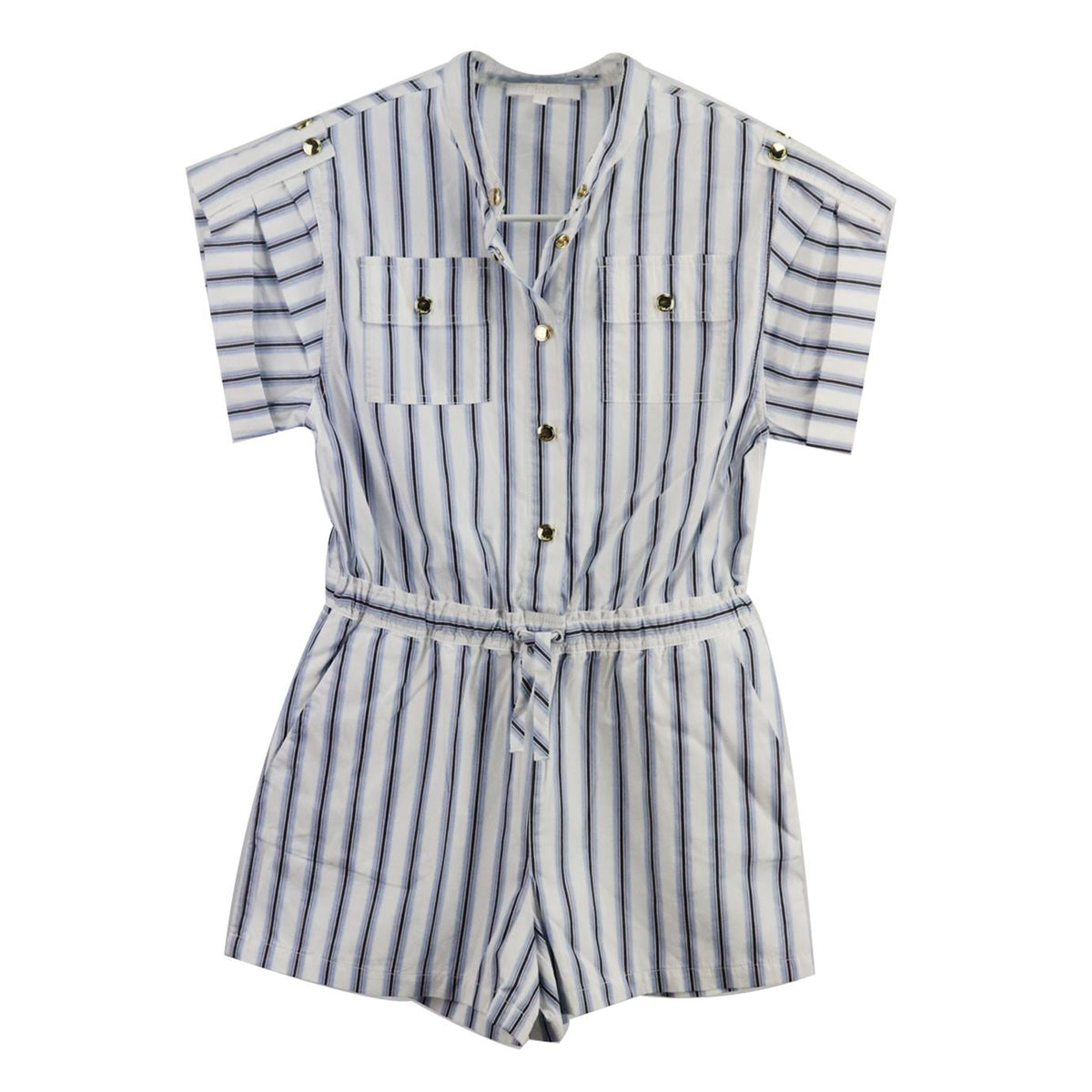 CHLOÉ KIDS GIRLS STRIPPED COTTON PLAYSUIT 8 YEARS