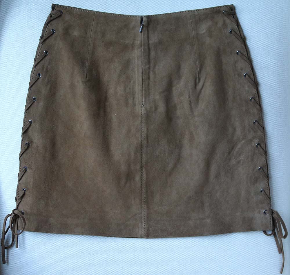 LPA 56 SUEDE LACE UP MINI SKIRT XSMALL