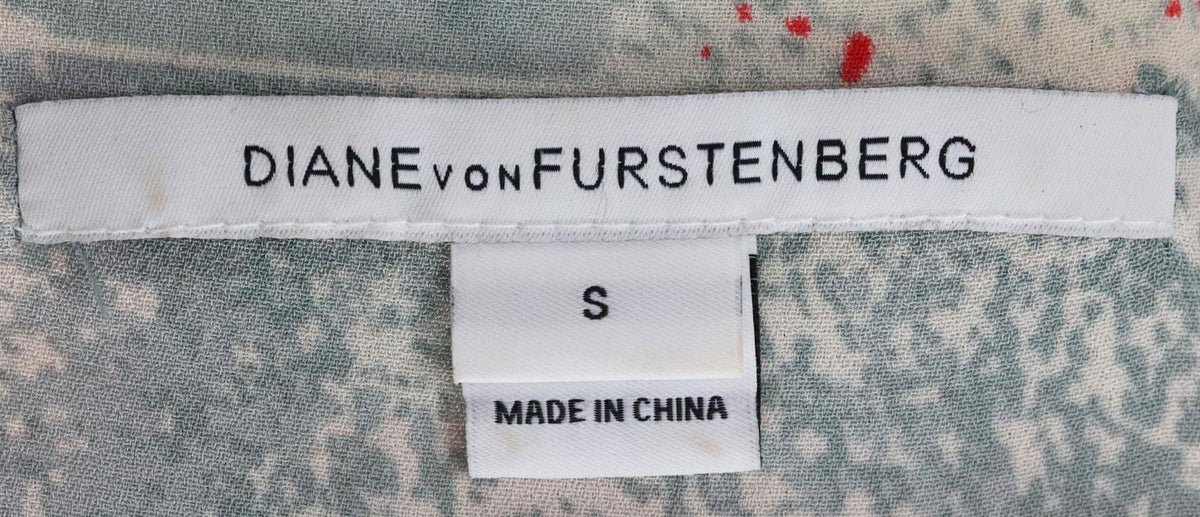 DIANE VON FURSTENBERG PRINTED SILK DRESS SMALL