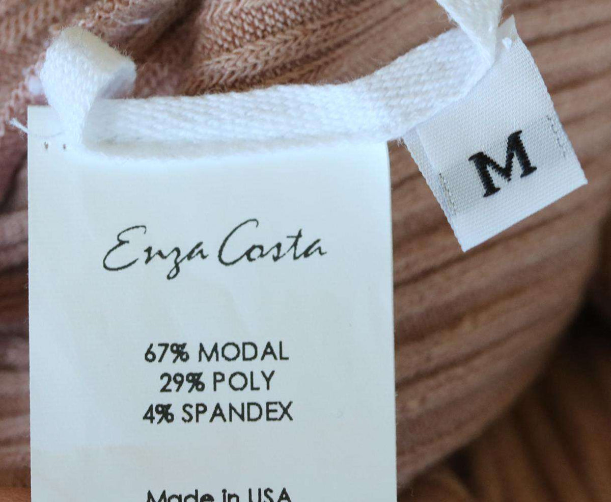 ENZA COSTA RIBBED KNIT MIDI DRESS MEDIUM