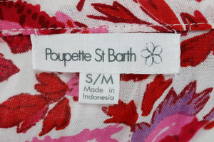 POUPETTE ST BARTH OFF THE SHOULDER CROPPED PRINTED VOILE TOP SMALL/MEDUIM