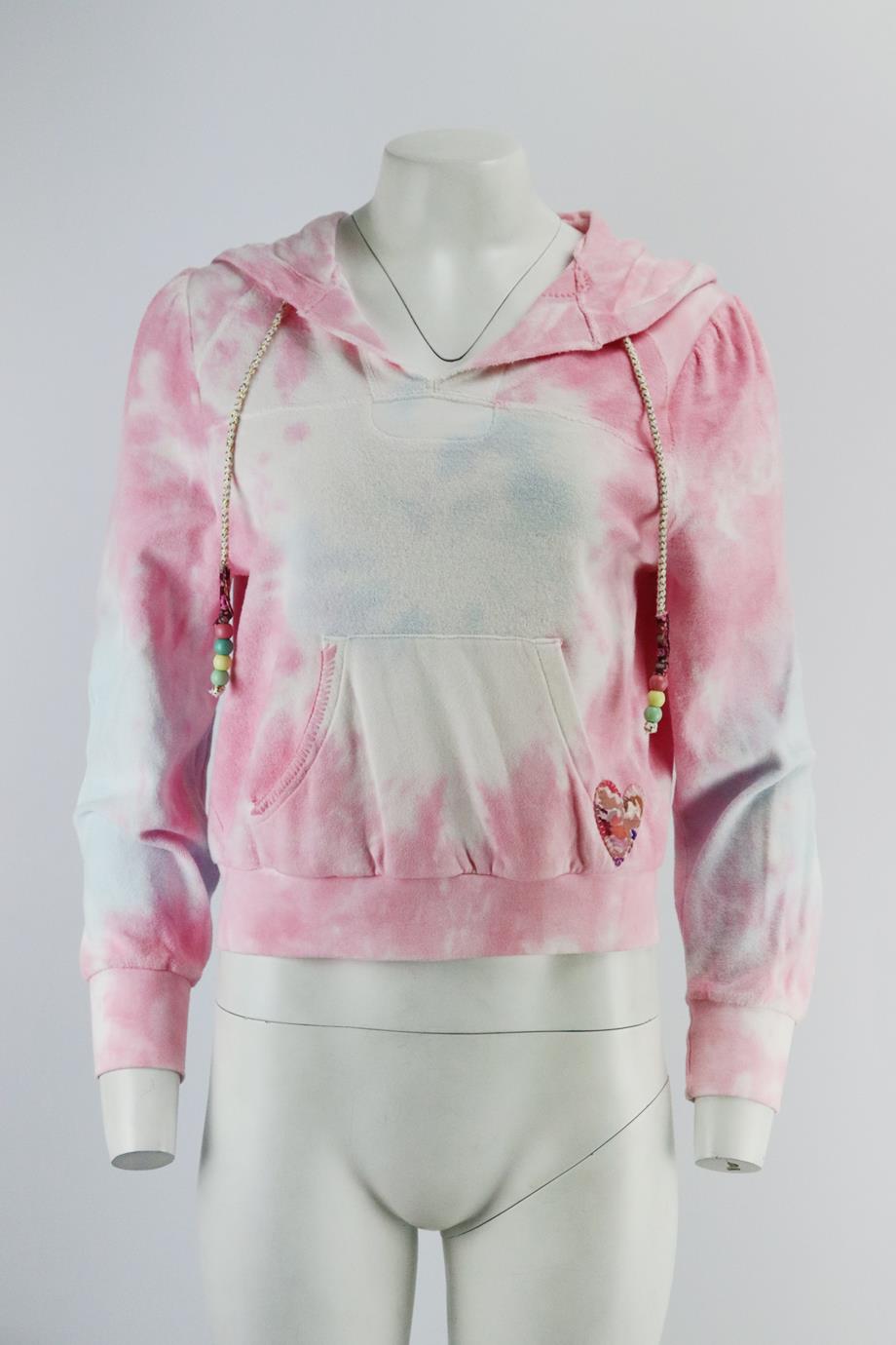LOVESHACKFANCY TIE DYED COTTON TERRY HOODIE SMALL