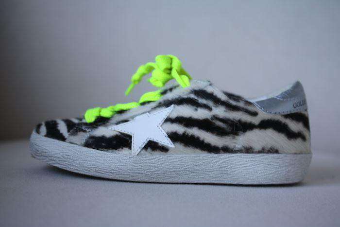 GOLDEN GOOSE DELUXE BRAND KIDS ZEBRA TRAINERS EU 28 UK 10
