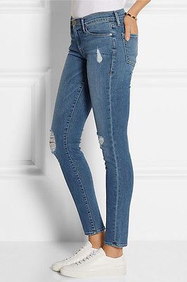 FRAME DENIM LE SKINNY DE JEANNE DISTRESSED JEANS W25 UK 6/8
