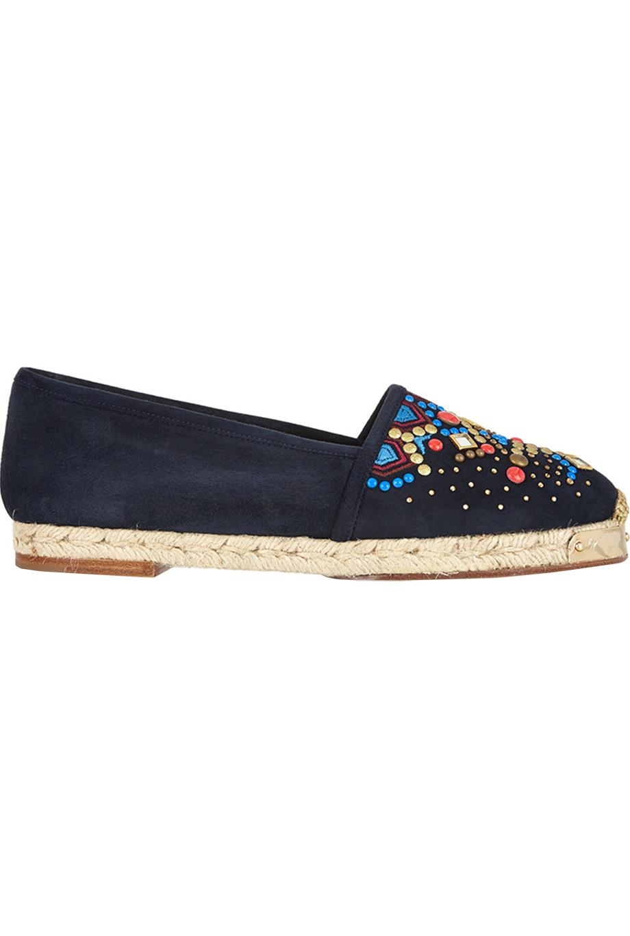GIUSEPPE ZANOTTI EMBELLISHED SUEDE ESPADRILLES EU 38 UK 5 US 8