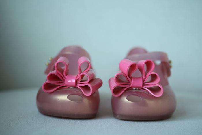 MINI MELISSA GIRLS PINK TRIPLE BOW SHOES EU 27 UK 9