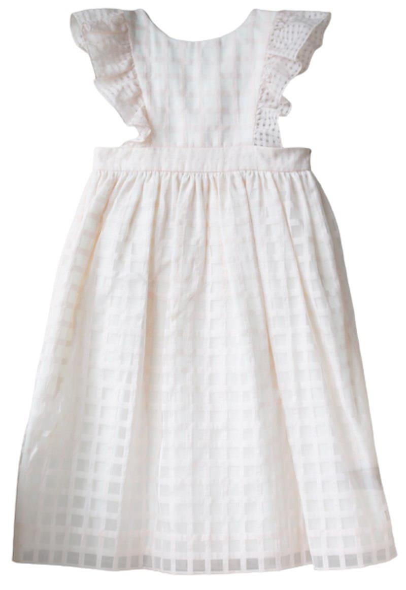 BONPOINT COUTURE KIDS GIRLS CANNELLE CHECKED PINAFORE DRESS 4 YEARS