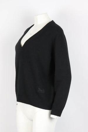 CELINE EMBROIDERED CASHMERE SWEATER LARGE