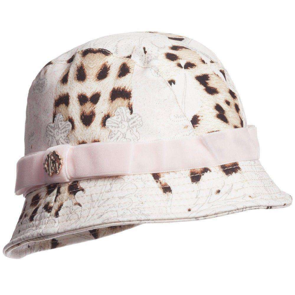 ROBERTO CAVALLI BABY LEOPARD CANDY PINK BUCKET HAT 0-12 MONTHS
