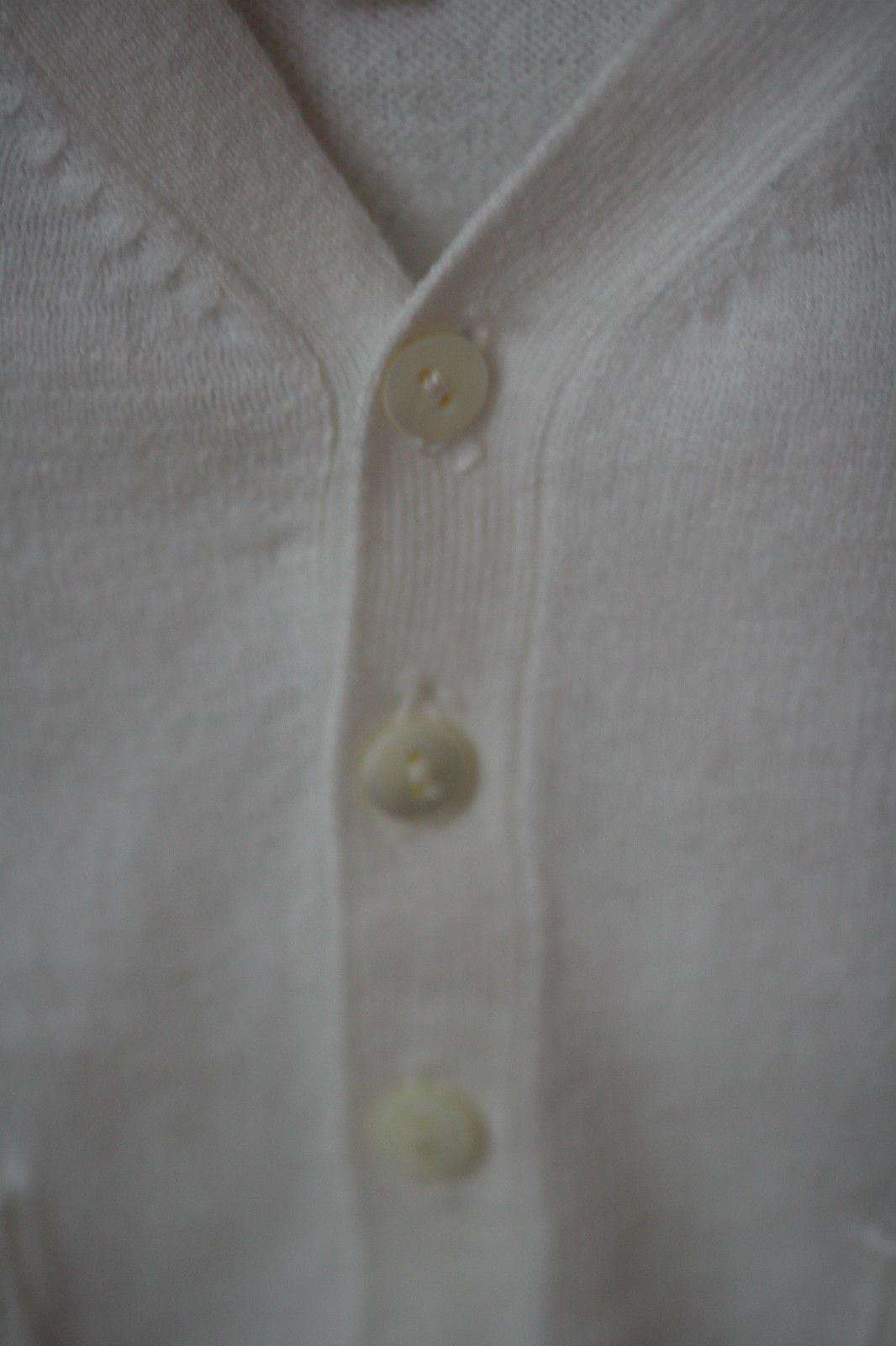 BONPOINT BABY CREAM COTTON CARDIGAN 3 MONTHS