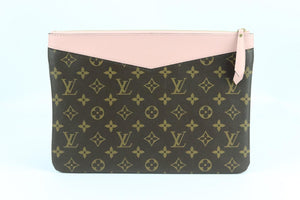 LOUIS VUITTON DAILY POUCH MONOGRAMMED COATED CANVAS AND LEATHER CLUTCH