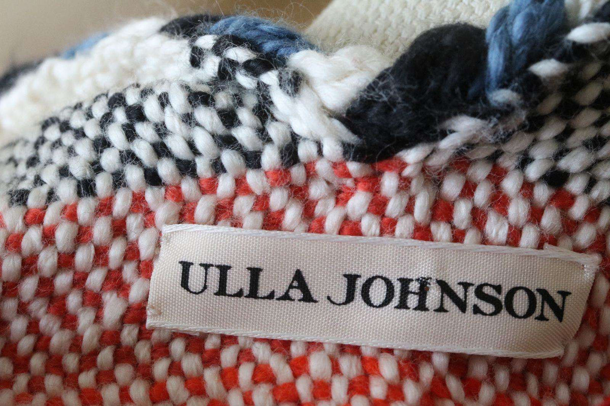 ULLA JOHNSON GEORGIA STRIPED COTTON PONCHO ONE SIZE