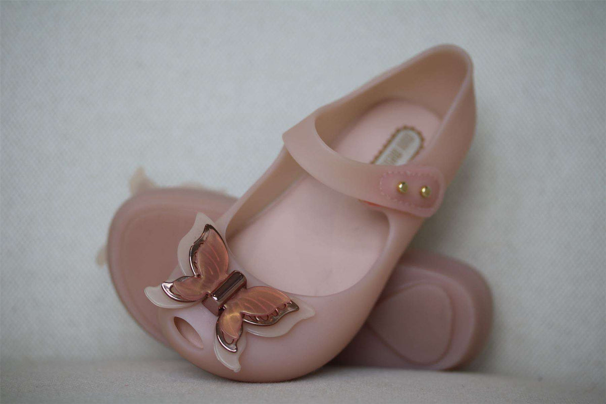 MINI MELISSA GIRLS PINK BUTTERFLY JELLY SHOES EU 24 UK 7