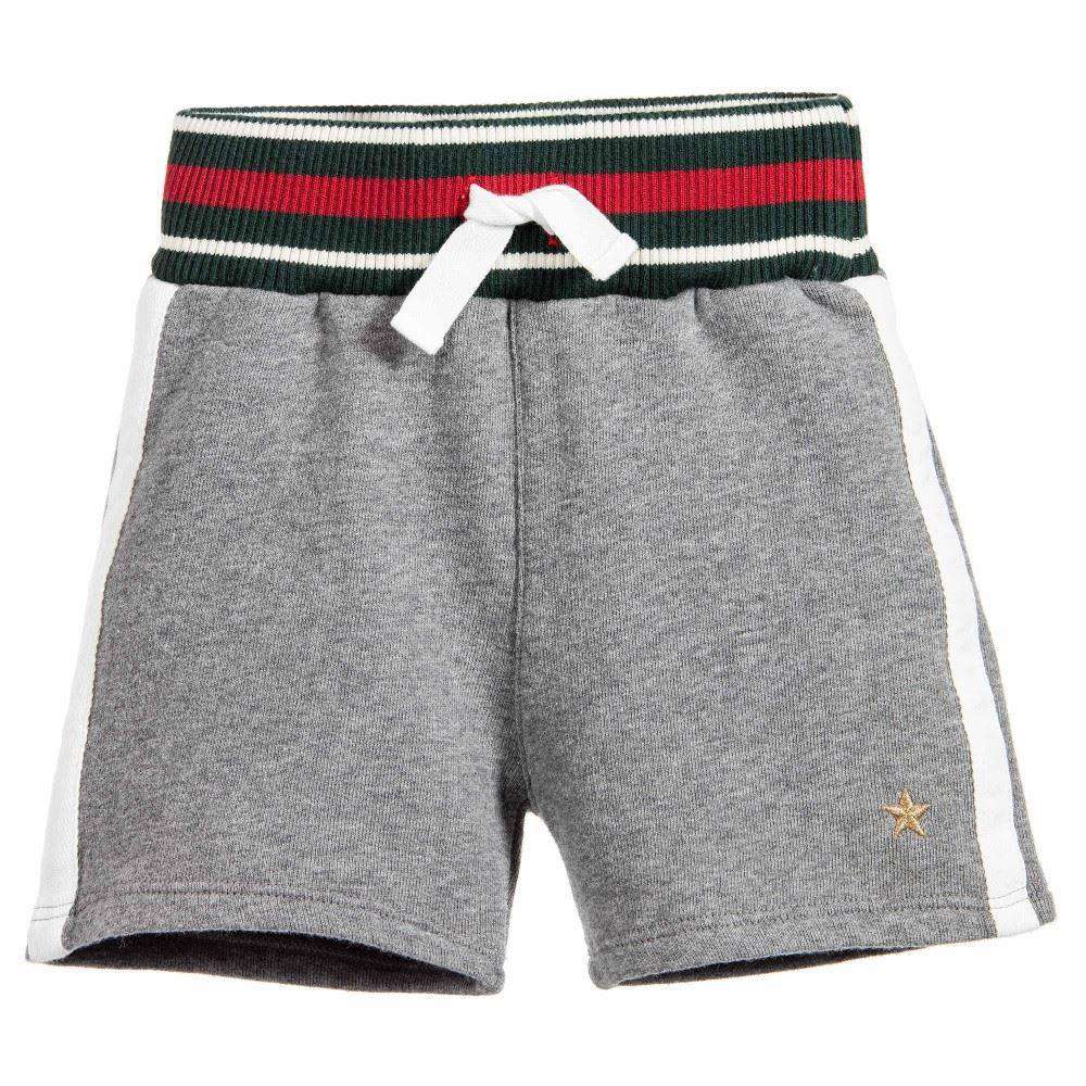 GUCCI BABY BOYS GREY JERSEY SHORTS 12-18 MONTHS