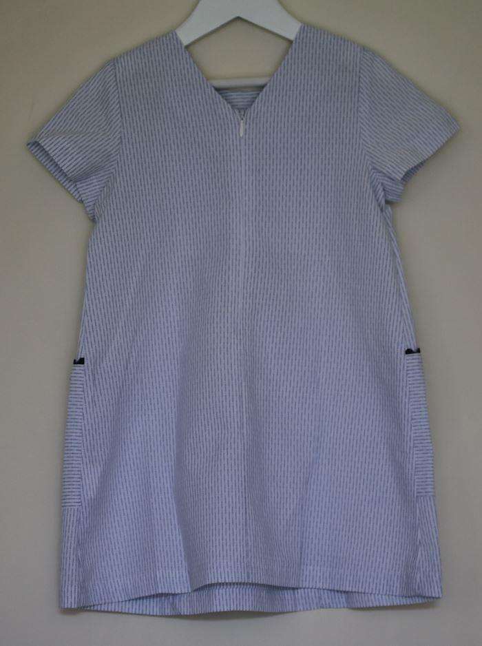 TARTINE ET CHOCOLAT GIRLS BLUE STRIPED COTTON DRESS 5 YEARS