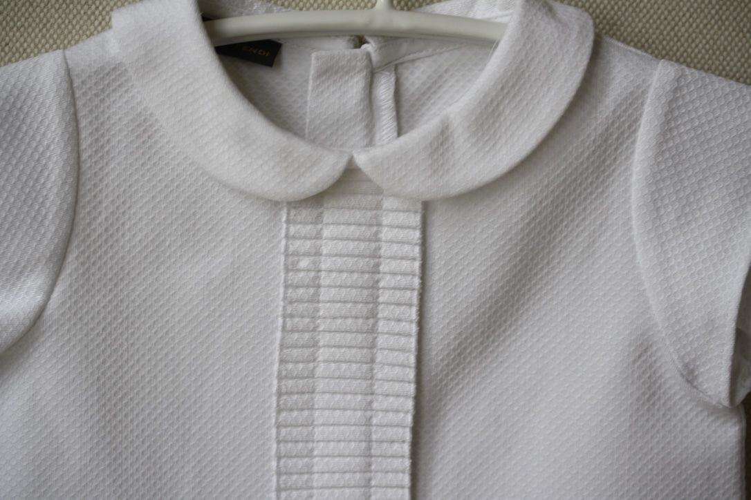 FENDI BABY WHITE ZUCCA TRIM COTTON DRESS 3 MONTHS