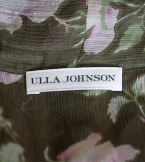 ULLA JOHNSON MARION COLD SHOULDER FLORAL PRINT SILK DRESS US 8 UK 12