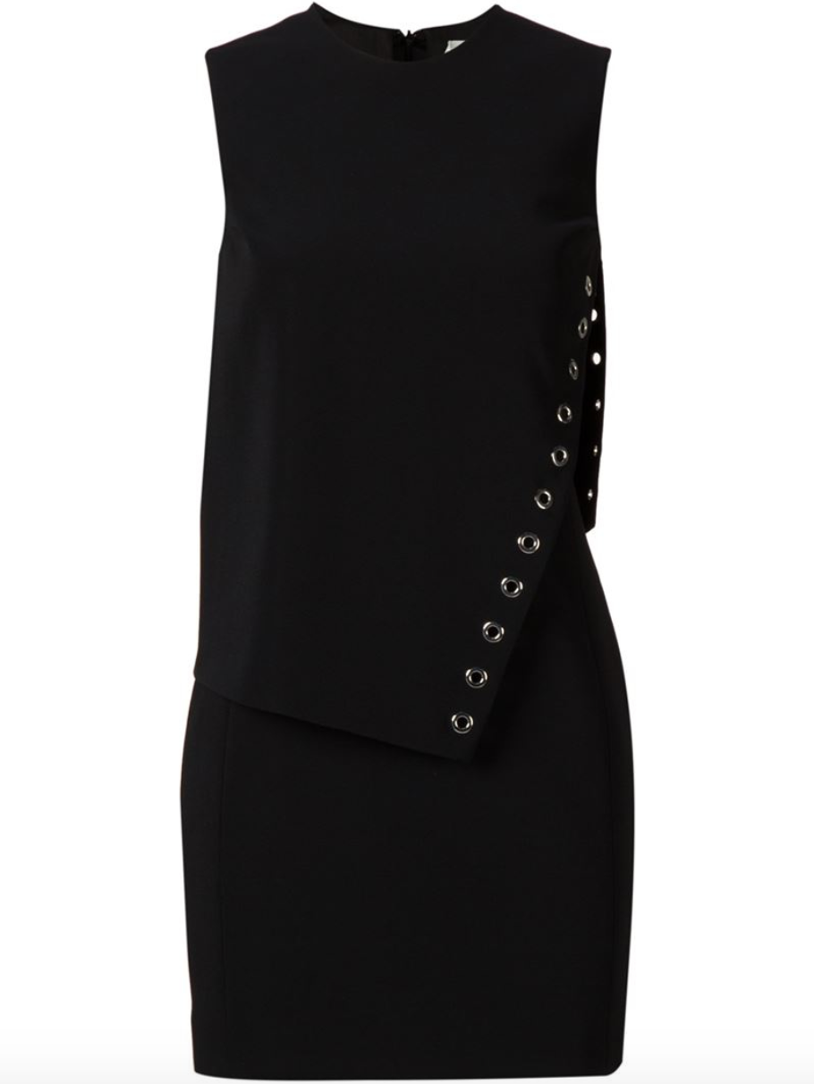 MUGLER LAYERED EYELET MINI DRESS FR 38 UK 10