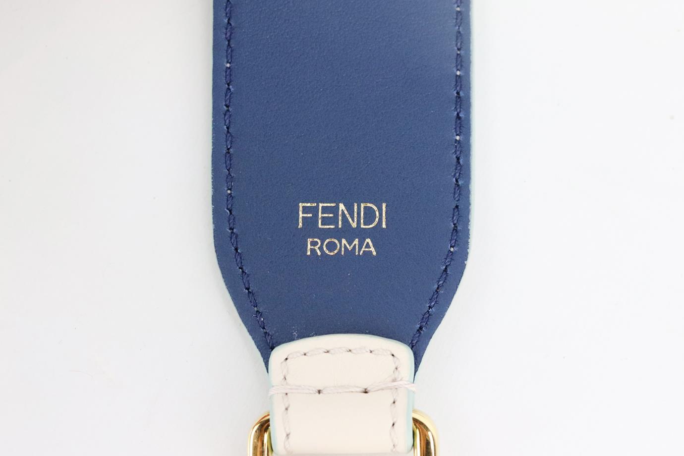 FENDI TWO TONE LEATHER BAG STRAP WITH CHARM