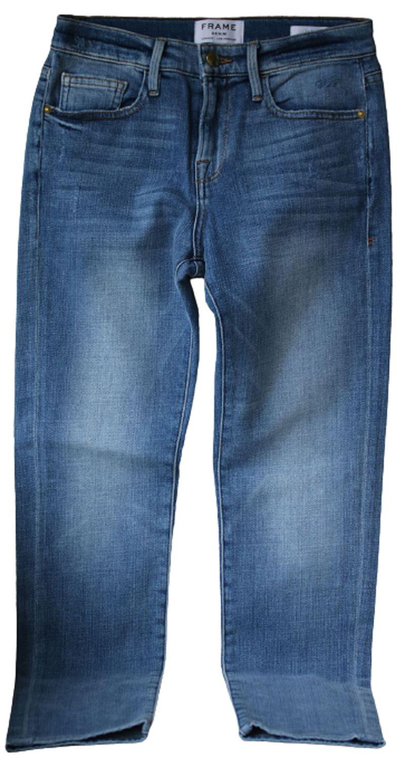 FRAME DENIM LE BOY HIGH RISE SLIM LEG JEANS IN LEVINE W26 UK 8