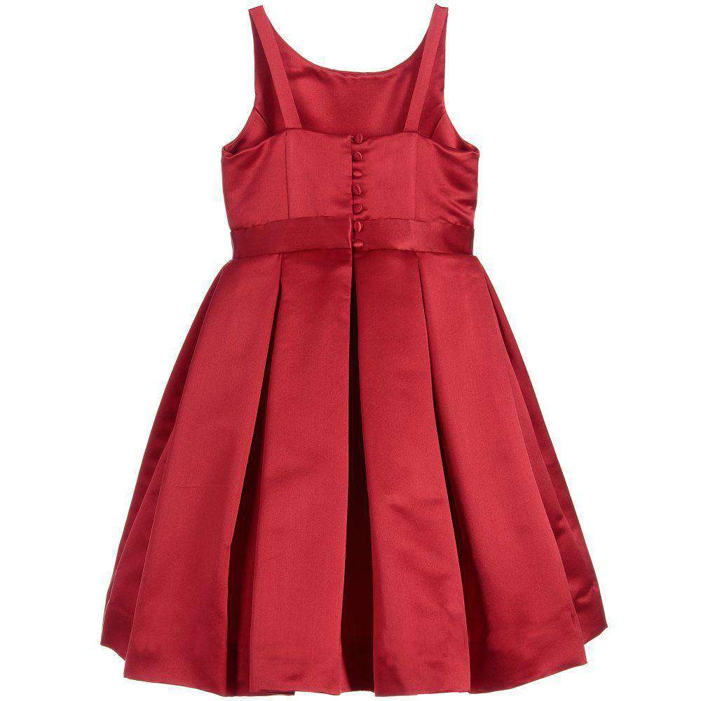 POLO RALPH LAUREN GIRLS RED SILK SATIN DRESS 4 YEARS