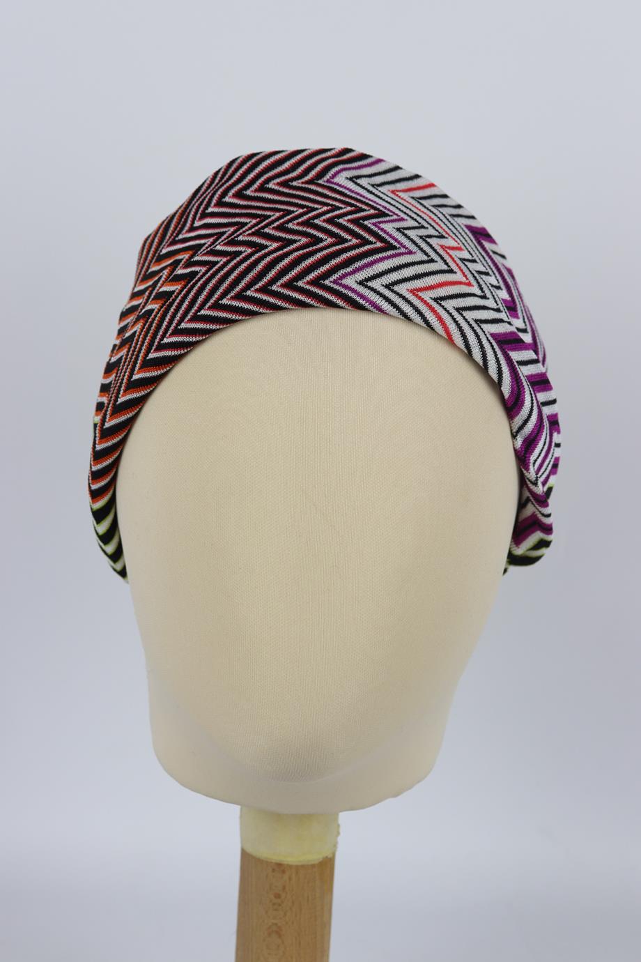 MISSONI STRIPED CROCHET KNIT HEADBAND ONE SIZE