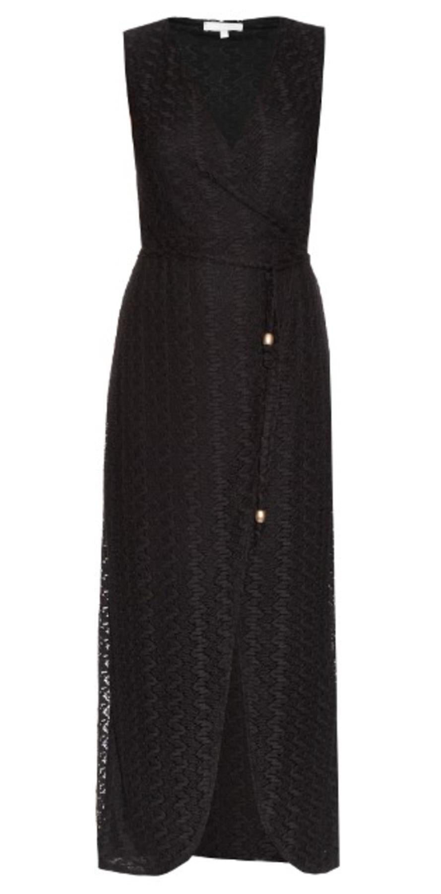 MELISSA ODABASH DEE WRAP EFFECT CROCHETED MAXI DRESS SMALL
