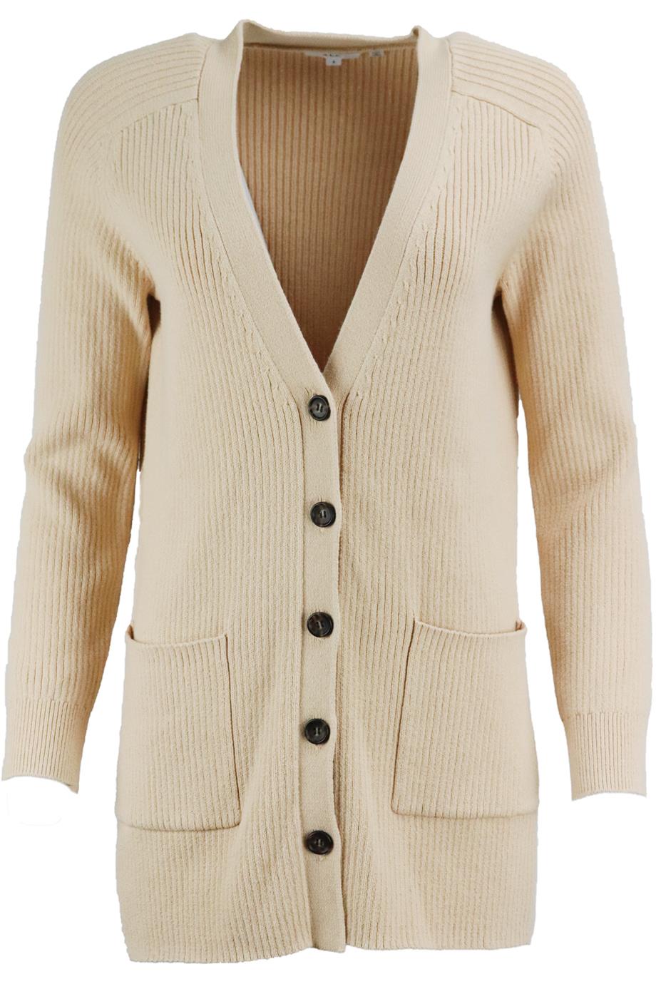 A.L.C. RIBBED COTTON BLEND CARDIGAN SMALL