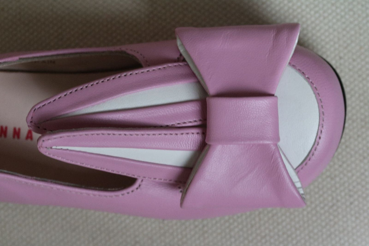 MINNA PARIKKA MINI BABY GIRLS PINK AND WHITE LEATHER BUNNY EARS SHOES EU 24 UK 6