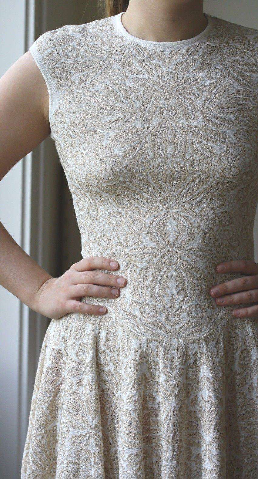 ALEXANDER MCQUEEN LACE SILK KNITTED DRESS SMALL