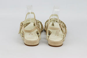 CHANEL CHAIN DETAILED SUEDE SANDALS EU 38 UK 5 US 8