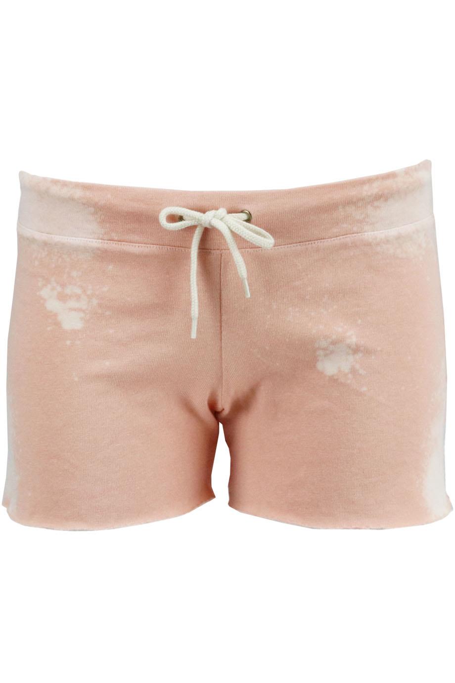 MONROW TIE DYED COTTON BLEND JERSEY SHORTS SMALL