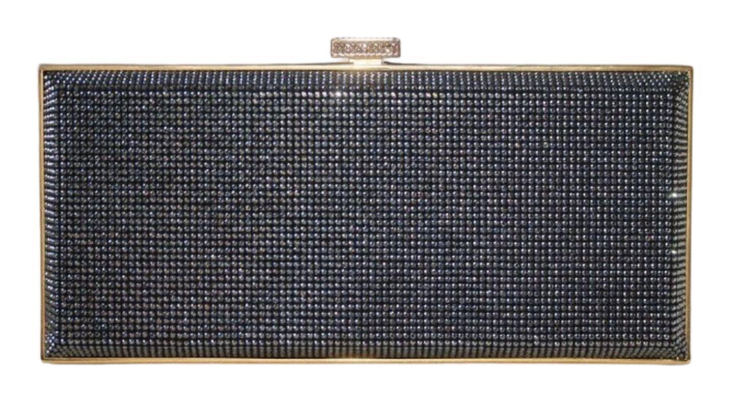 STARK AT HARRODS LADY IN THE NIGHT BLACK CRYSTAL BOX CLUTCH