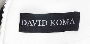 DAVID KOMA DOUBLE BREASTED CREPE MINI DRESS UK 14