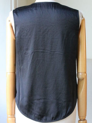 RAQUEL ALLEGRA BLACK SILK TANK TOP UK 8