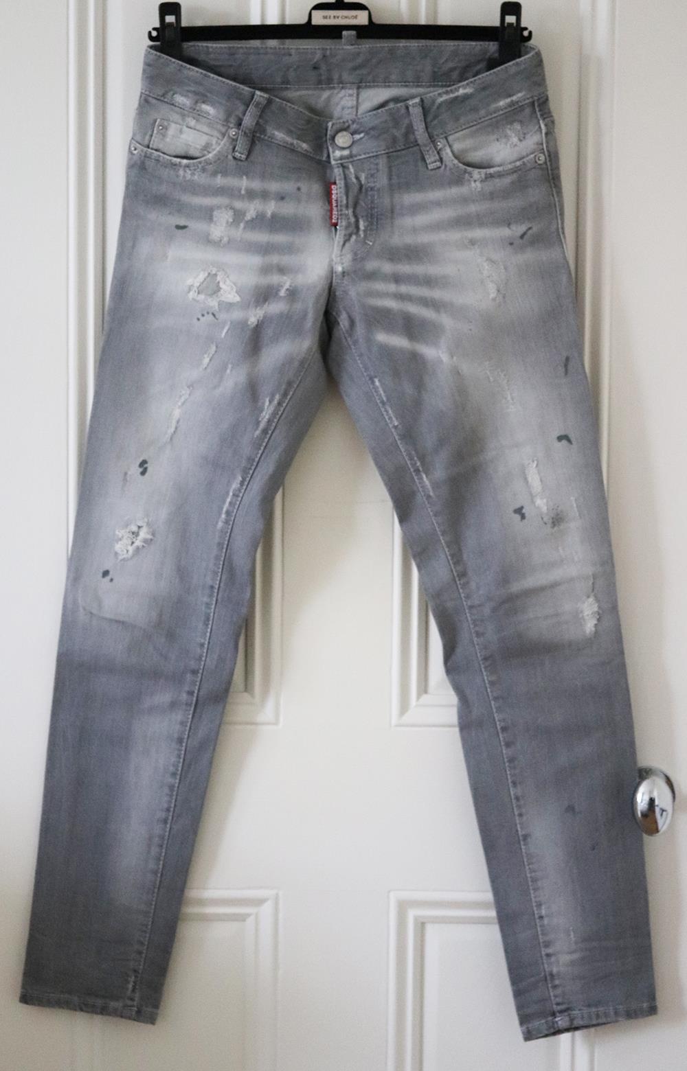 DSQUARED2 DISTRESSED LOW RISE SKINNY JEANS IT 38 UK 6