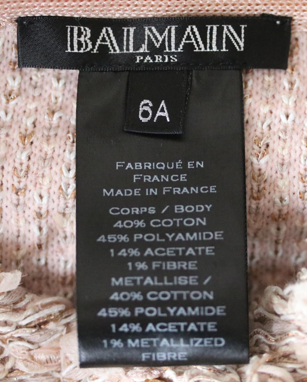 BALMAIN KIDS GIRLS FRINGED TWEED JACKET 6 YEARS