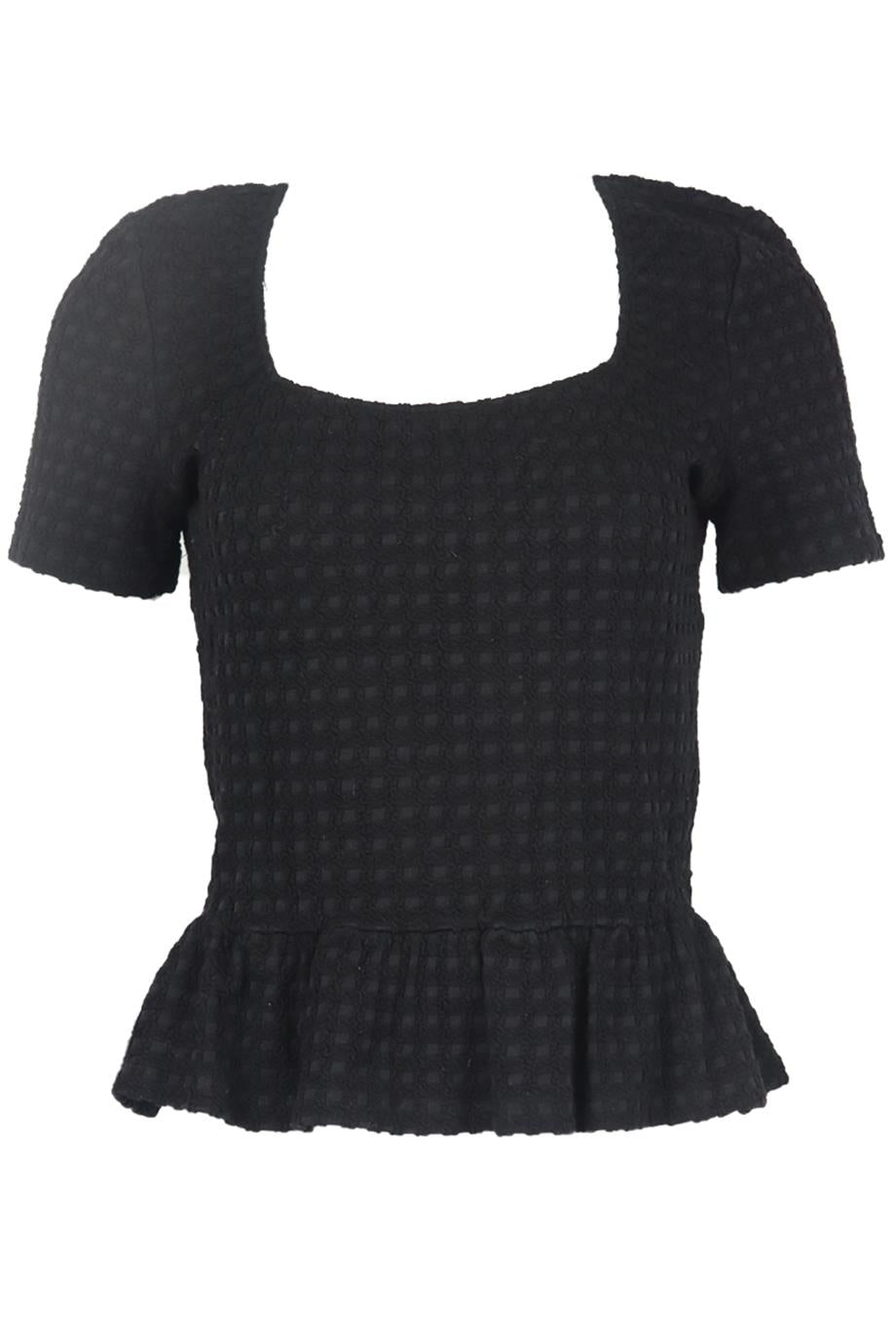 OPENING CEREMONY STRETCH KNIT PEPLUM TOP LARGE