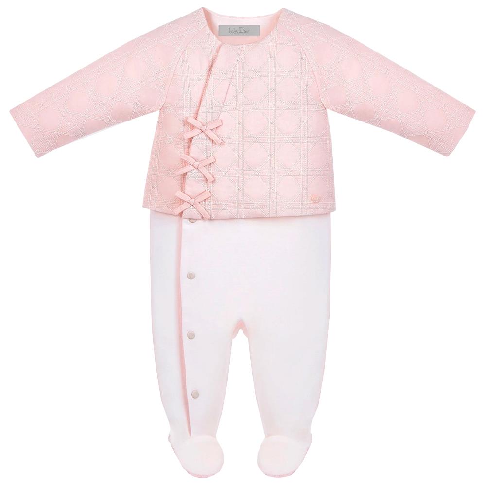 BABY DIOR BABY GIRLS COTTON VOILE BABYGROW 6 MONTHS