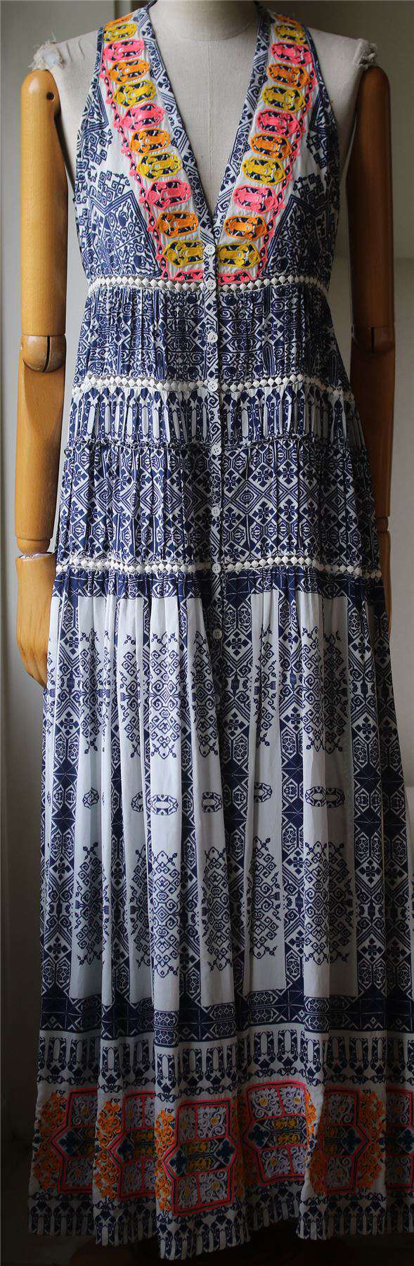 ROCOCO SAND IONIC PRINTED MAXI DRESS XSMALL