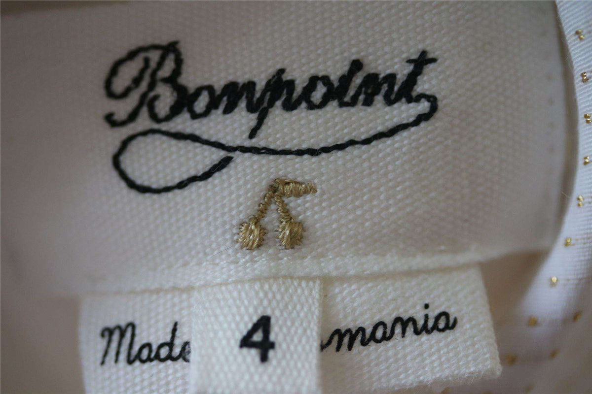 BONPOINT GIRLS GOLD POLKA DOT COQUET BLOUSE 4 YEARS